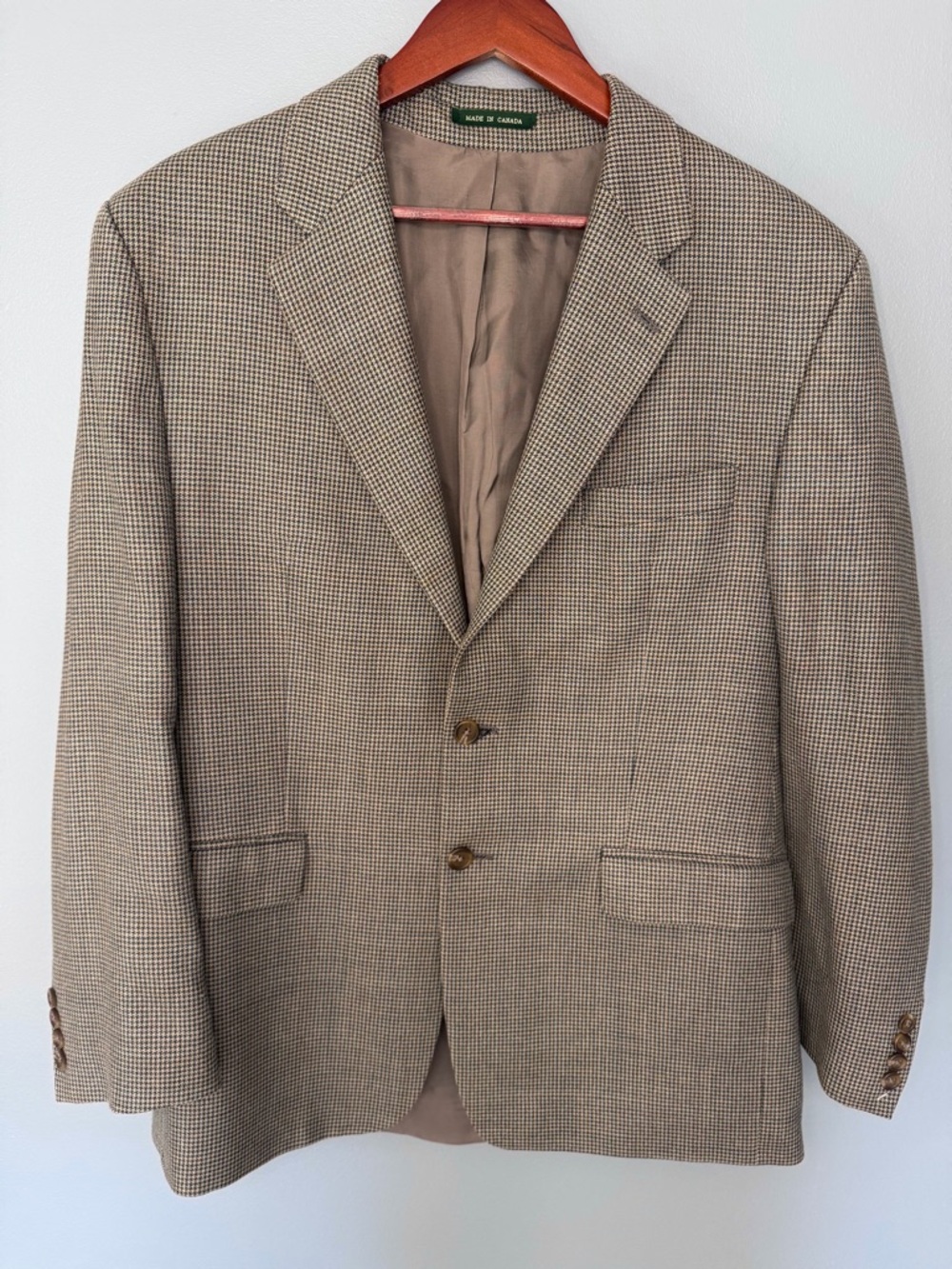 Lauren Ralph Lauren Wool/Silk Houndstooth Blazer Sport Coat | Size 43R